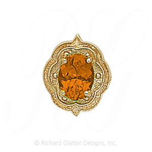 GS254 CIT - 14 Karat Gold Citrine Slide 